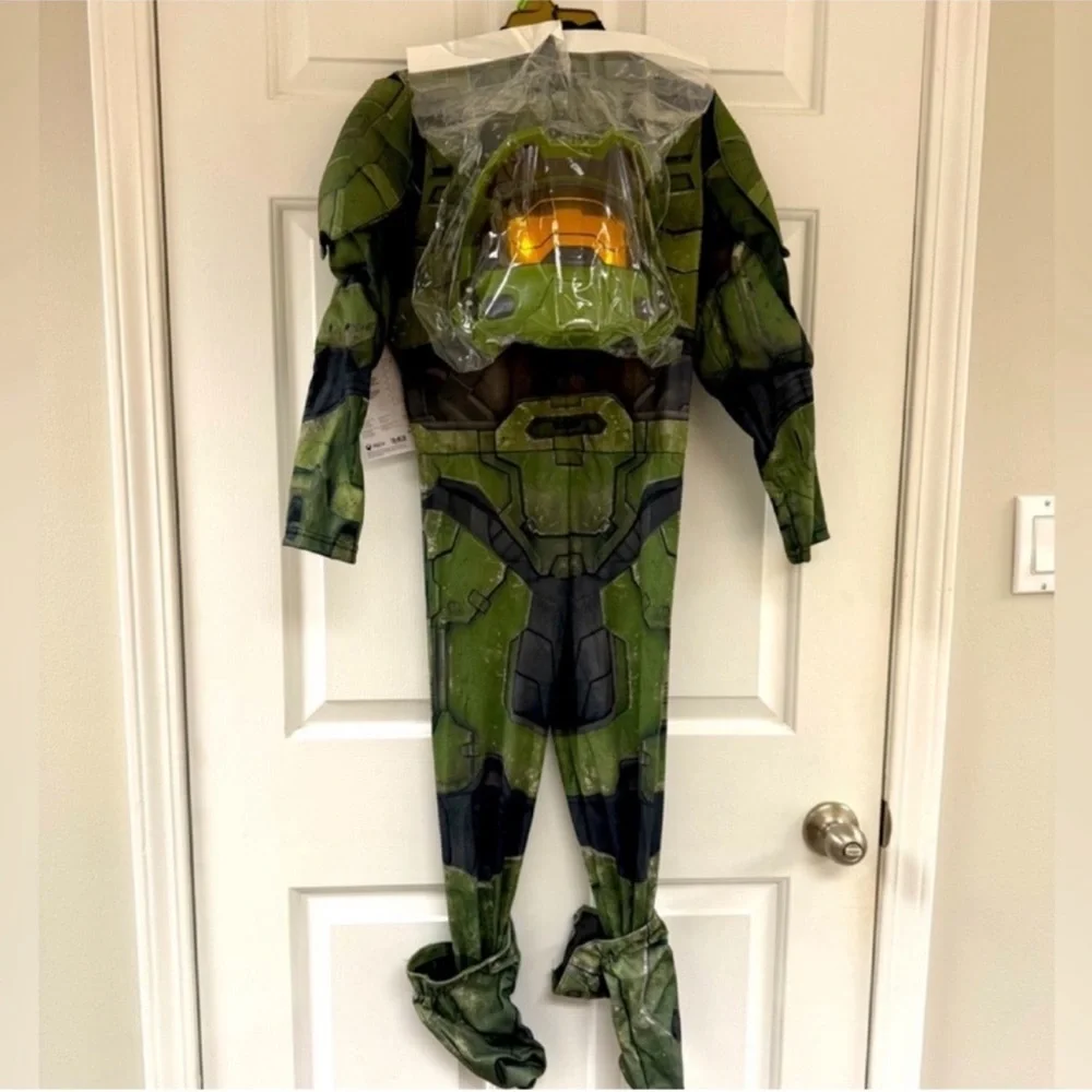 New! Disguise Master Chief or Spartain Halo Costume Kids Boys Dress Up, size 4-6